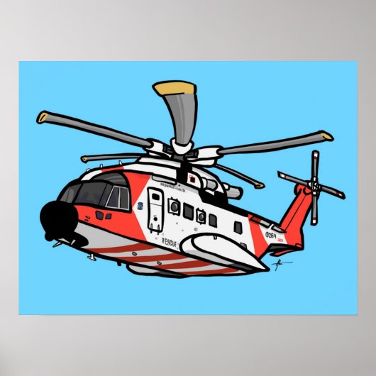 Rescue Helicopter Poster (Voorkant)