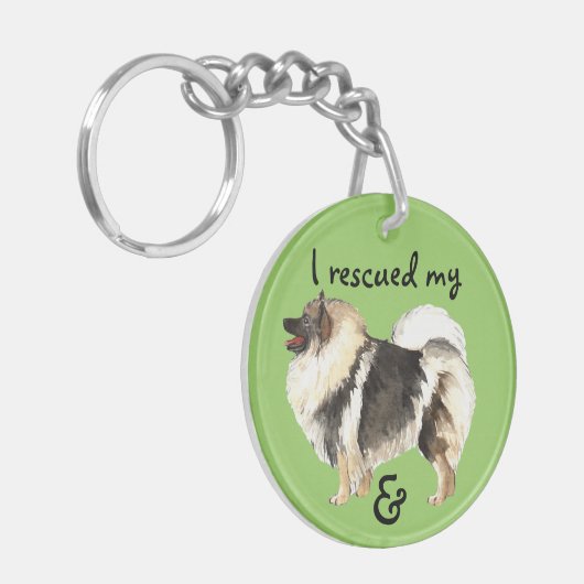 Rescue Keeshond Sleutelhanger (Voorkant Links)