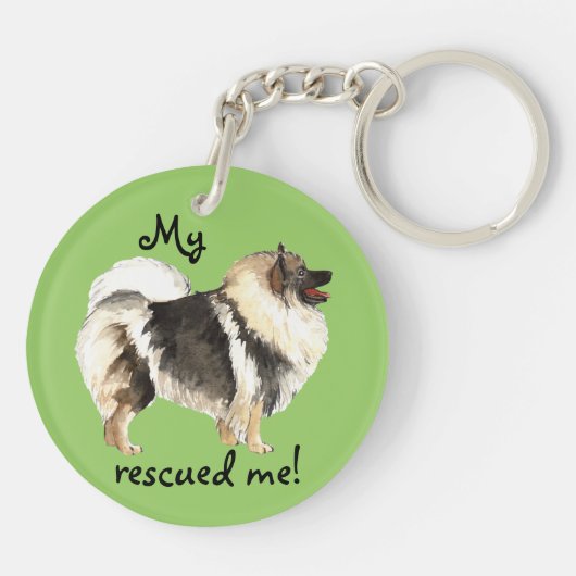 Rescue Keeshond Sleutelhanger (Achterkant)