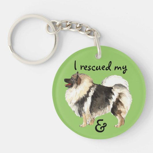 Rescue Keeshond Sleutelhanger (Voorkant)
