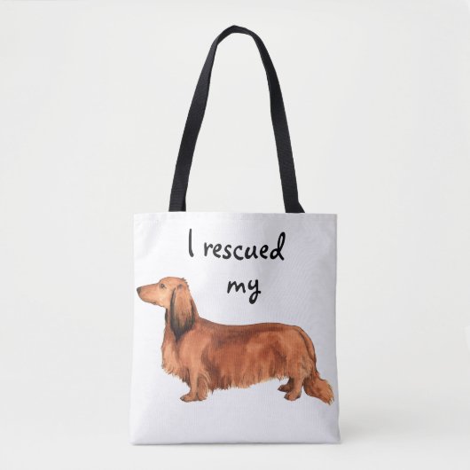 Rescue Longhaire Dachshund Draagtas (Voorkant)