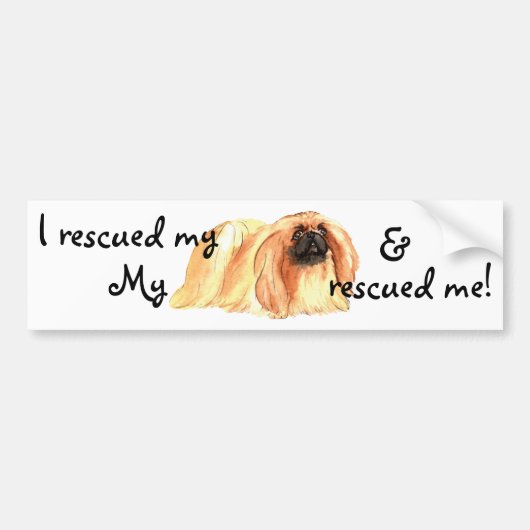 Rescue Pekingese Bumpersticker (Voorkant)