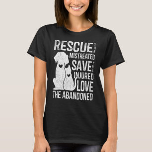 Rescue Pet Save Love Cute Animals Rescue Dog Cat T-shirt