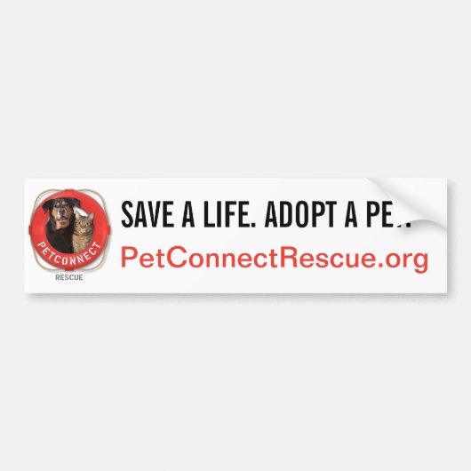 Rescue PetConnect Bumpersticker (Voorkant)