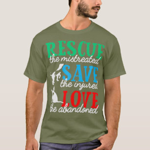 Rescue Save Love Animal Rescue Cat Hondenliefhebbe T-shirt
