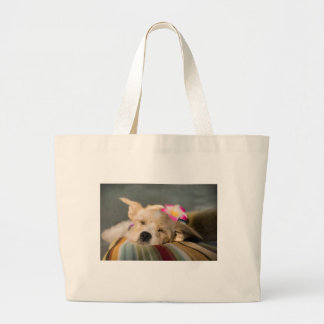 Rescue slapende puppy canvas tas