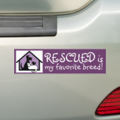 Rescued is mijn favoriete ras! bumpersticker (Op auto)