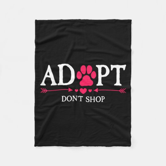 Rescued Is My Favorite Breed Adopt Don't Shop Dog  Fleece Deken (Voorkant)