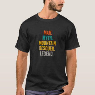 Rescuer van de bergen van het man Myth Legend Moun T-shirt