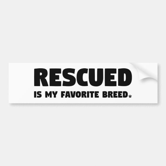 Rescuing is mijn favoriete Breed Bumpersticker (Voorkant)
