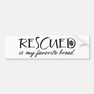 Rescuing is mijn favoriete ras bumpersticker