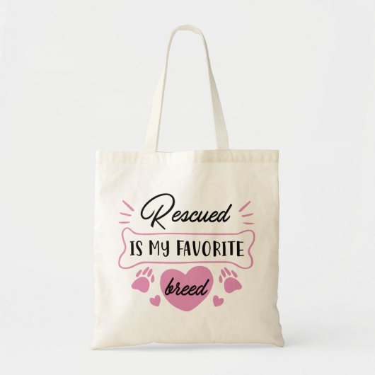 Rescuing is mijn favoriete ras tote bag (Voorkant)