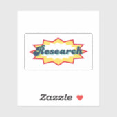 Research, comic book pop design sticker (Vel)
