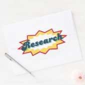 Research Sticker, comic book pop design Ovale Sticker (Envelop)