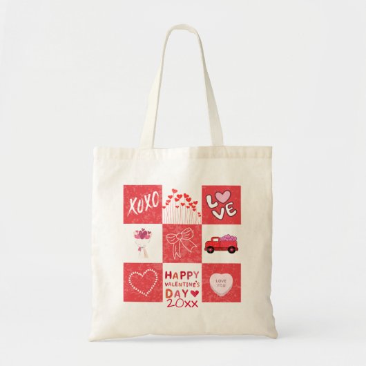 Réseau mignon d'amour Valentines Sac fourre-tout d (Devant)