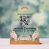 Réseau Wi-Fi Baby shower aquarelle Code QR (Neutre)