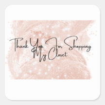 Reseller dank u vierkante Stickers