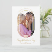 Reserva La Fecha Arch Effect Pink Heart Happy Vale Save The Date (Staand voorkant)