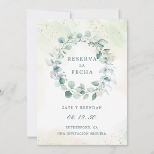 Reserva La Fecha Eucalyptus Greenery Spaans Save The Date