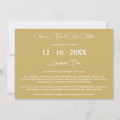 Reserva La Fecha Gold Exquisite Modern Wedding Chr Save The Date (Achterkant)