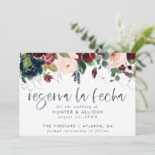 Reserva La Fecha Modern FloralInvitation Save Save The Date (Staand voorkant)