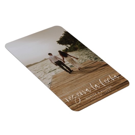 Reserva La Fecha Modern Fotouitnodiging Magneet (Rechterzijde)