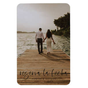 Reserva La Fecha Modern Photo Invitation Magnet Magneet