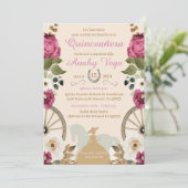 Reserva La Fecha Quinceanera Pink Charra, Purple Save The Date (Staand voorkant)