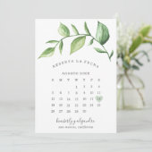 Reserva La Fecha Rustic Greenery Calendar Spaans Save The Date (Staand voorkant)
