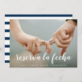 Reserva la Fecha White Handschrift Foto Spaans Save The Date (Voorkant / Achterkant)