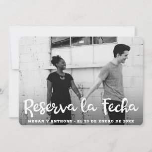 Reserva la Fecha White Text Overlay Foto Spaans Save The Date