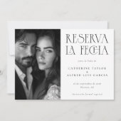 Reserva La Fecha Zwart Wit Spaans Foto Bruiloft Save The Date (Voorkant)