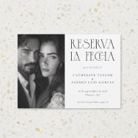 Reserva La Fecha Zwart Wit Spaans Foto Bruiloft