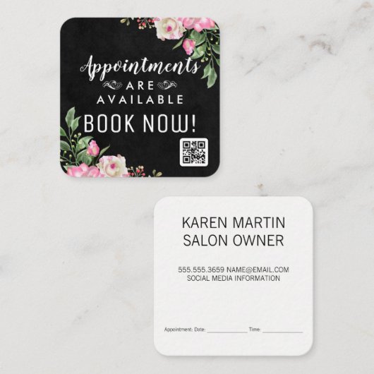 Réservations de rendez-vous florales | Code QR (Devant / Derrière)