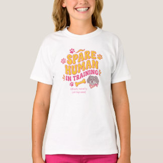 Reserve menselijke hond gepersonaliseerd met naam t-shirt