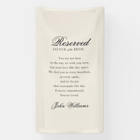 Reserved - Father of the Bride - Memorial Wedding Spandoek (Verticaal)
