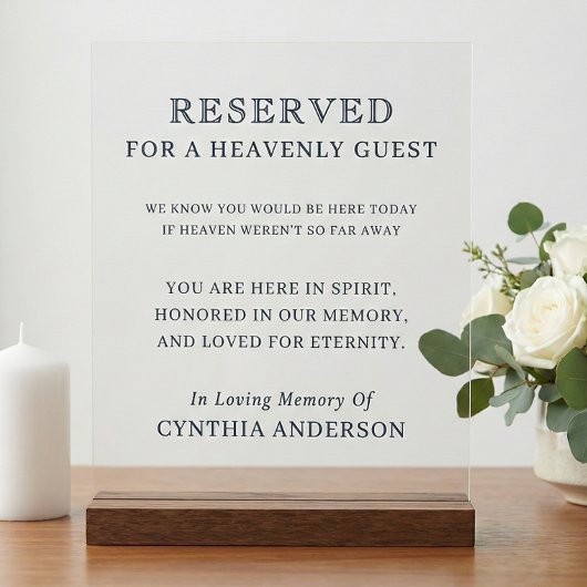 Reserved For Heavenly Guest Memorial Slate Blue