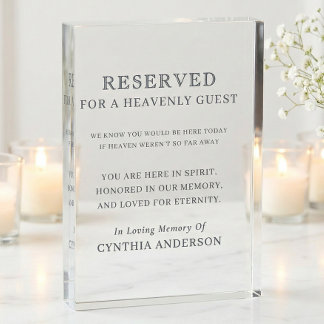 Reserved for Heavenly Guest Wedding Memorial Fotoblokken