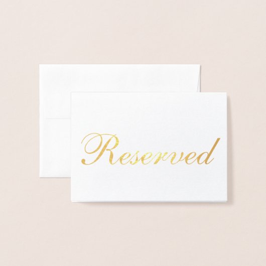 Reserved Gold Foil Table Kaart (Voorkant met envelop)