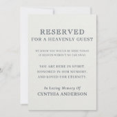 Reserved Heavenly Guest Wedding Ceremony Seat Sign (Voorkant)