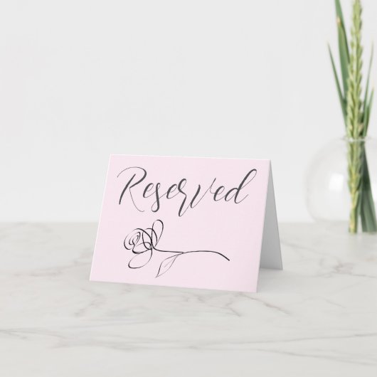 reserved note card tent sign minimalist rose notitiekaartje (Voorkant)