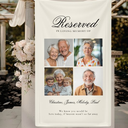 Reserved Seat - 4 Photo Memorial Beige Wedding Spandoek