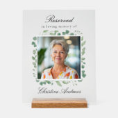 Reserved Seat - Eucalyptus Memorial Wedding Acryl Bord (Voorkant)