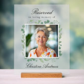 Reserved Seat - Eucalyptus Memorial Wedding Acryl Bord (Neutraal)