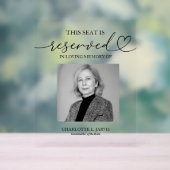 Reserved Seat Memorial Wedding Photo Sign Plaque (Neutre)