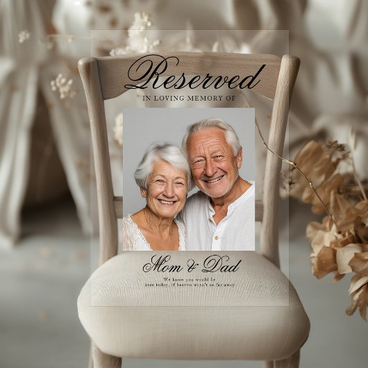 Reserved Seat - Photo Memorial Wedding Photo