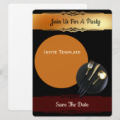 Reserveer de datum - Dinerparty Kaart (Voorkant / Achterkant)