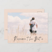 Reserveer de datum Foto trouwdatum Aankondiging Briefkaart (Voorkant / Achterkant)