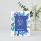 Reserveer deze datum | Tropische Bruiloft Briefkaart (Staand voorkant)