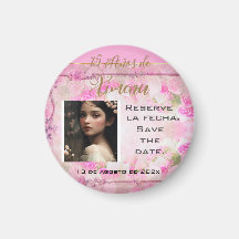 Reserveer la fecha /Save the Date en Rosa y Oro